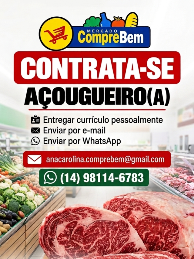 Oportunidade de Emprego no Mercado CompreBem!