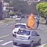 Moto Pega Fogo Após Colisão com Carro em Campinas; Ninguém Ficou Ferido